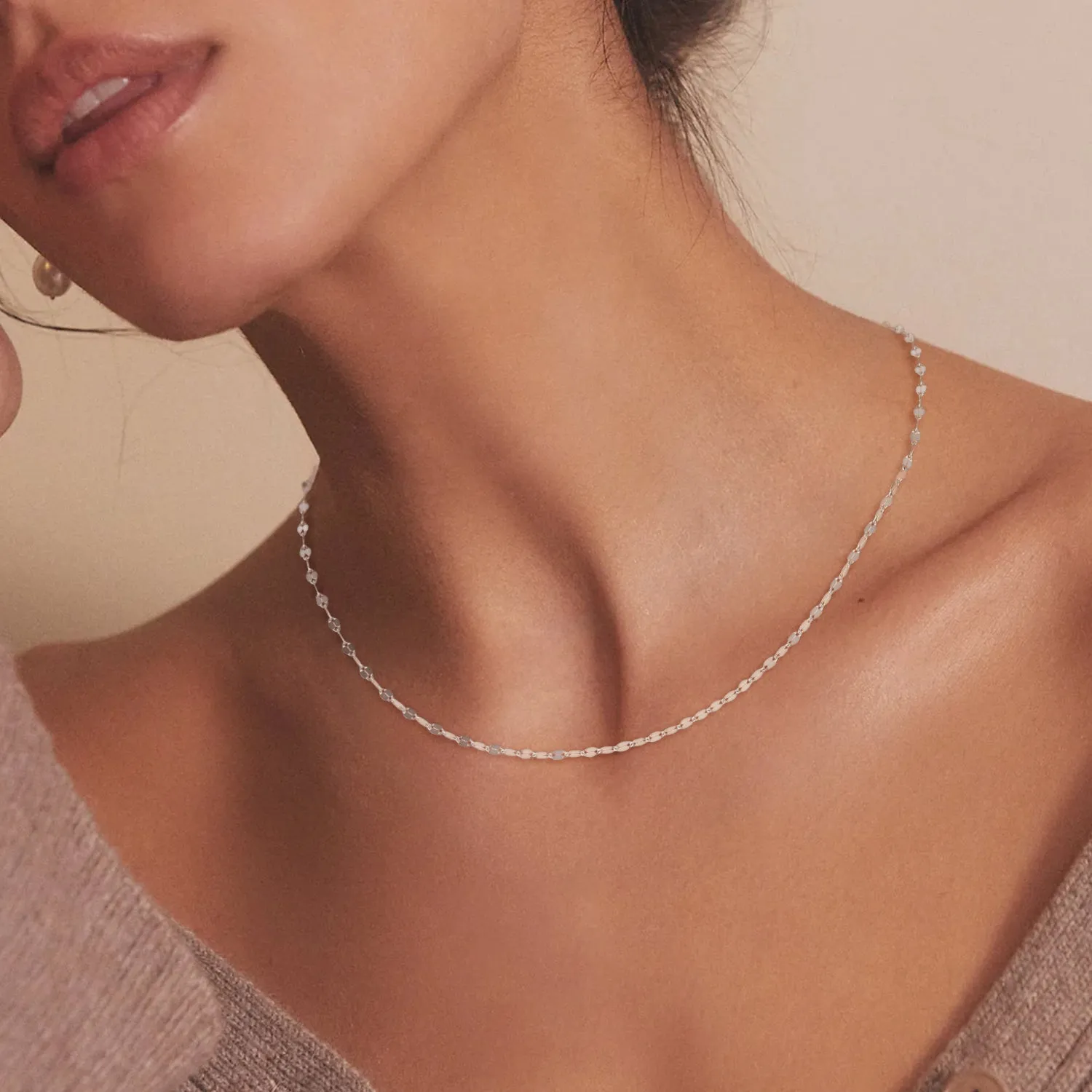 Sterling Silver Imitation Shell Chain