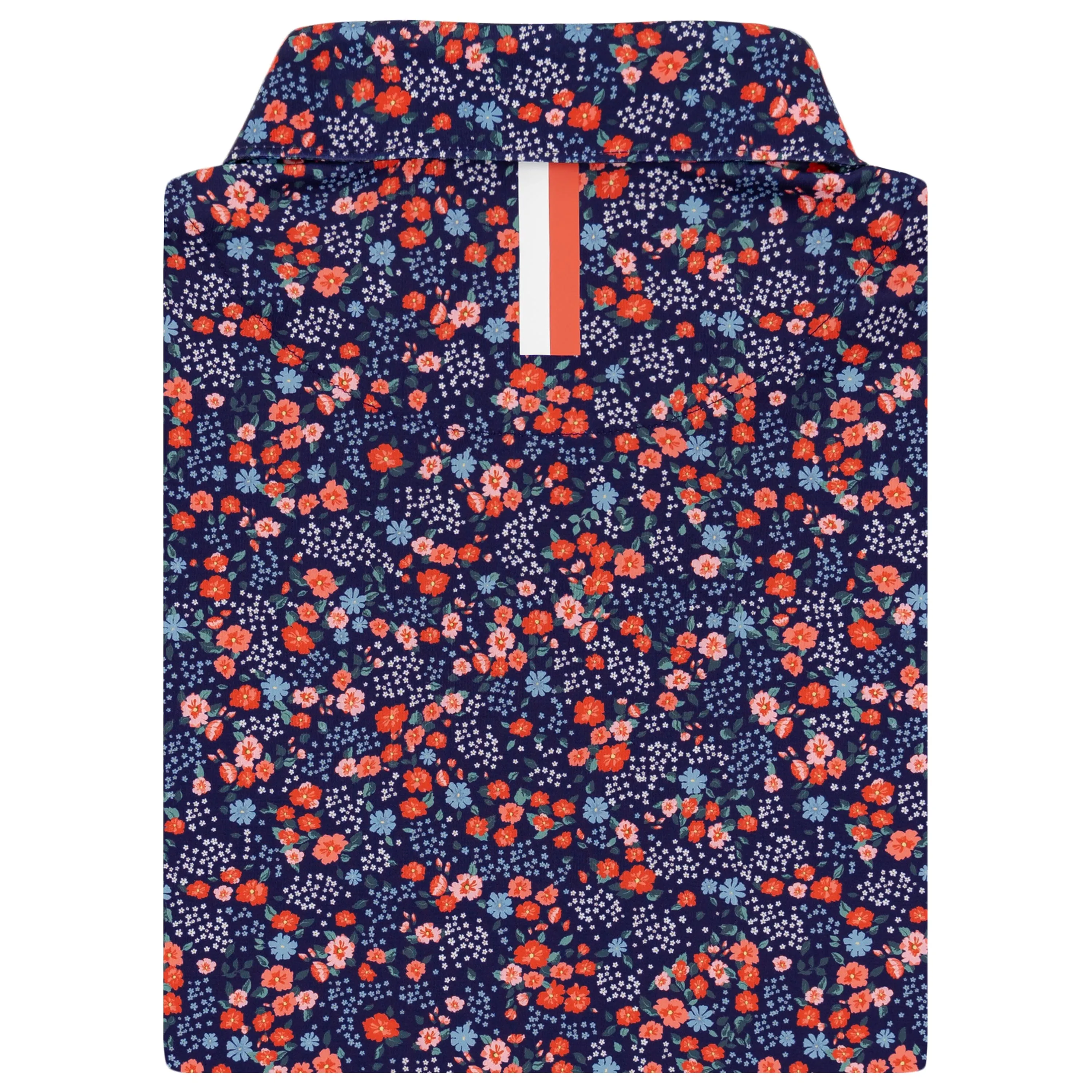 Garden Performance Polo Shirt - Dock Blue with Poppy Red Accents