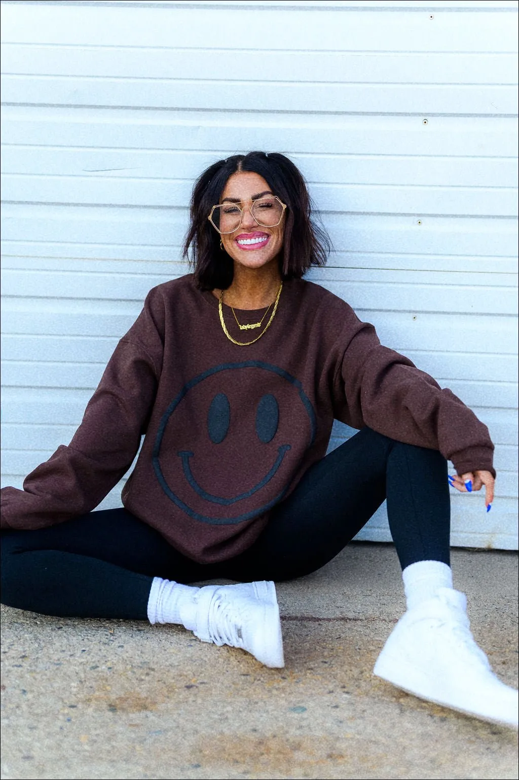 The World Needs Your Magic Puff Print Pullover in Mocha   Black