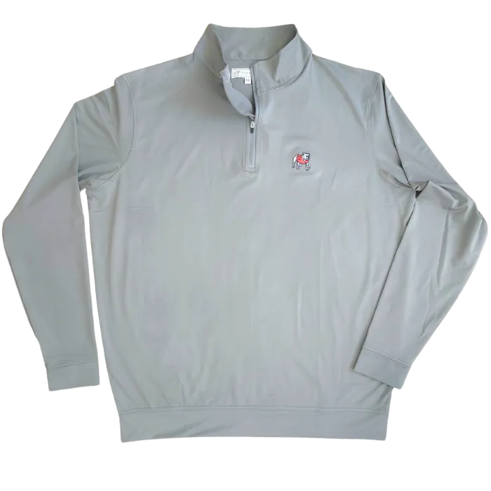 UGA 1/4 Zip Standing Dawg Performance Pullover - Ash Gray